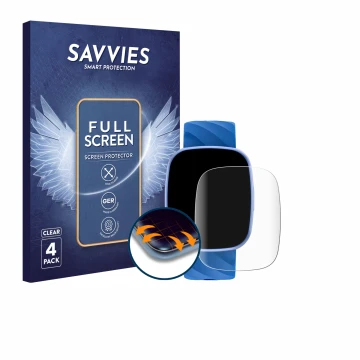 Parte frontal de un envase de producto con el logotipo de la marca Savvies. Al lado se muestra el dispositivo Alutoria S60K co