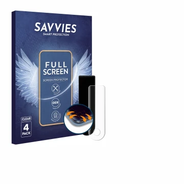 Parte frontal de un envase de producto con el logotipo de la marca Savvies. Al lado se muestra el dispositivo Xiaomi Electric 