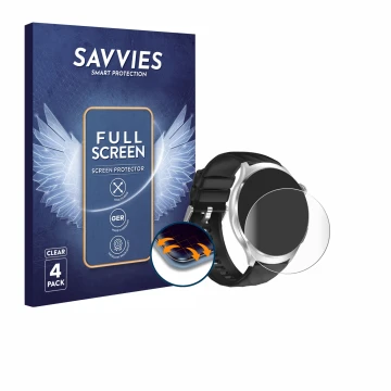Parte frontal de un envase de producto con el logotipo de la marca Savvies. Al lado se muestra el dispositivo Knauermann Pro 4