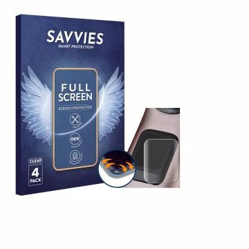 Parte frontal de un envase de producto con el logotipo de la marca Savvies. Al lado se muestra el dispositivo Specialized Turb