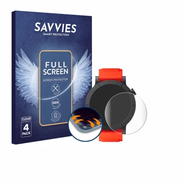 Parte frontal de un envase de producto con el logotipo de la marca Savvies. Al lado se muestra el dispositivo Nothing CMF Watc