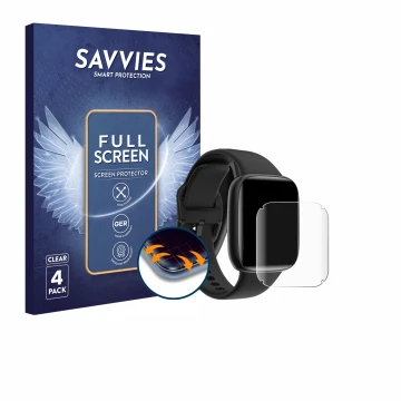 Parte frontal de un envase de producto con el logotipo de la marca Savvies. Al lado se muestra el dispositivo Enomir GTX20 1.8