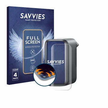 Parte frontal de un envase de producto con el logotipo de la marca Savvies. Al lado se muestra el dispositivo Anker A2697 140W