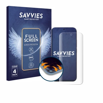 Parte frontal de un envase de producto con el logotipo de la marca Savvies. Al lado se muestra el dispositivo Xiaomi 17 Pro Ma