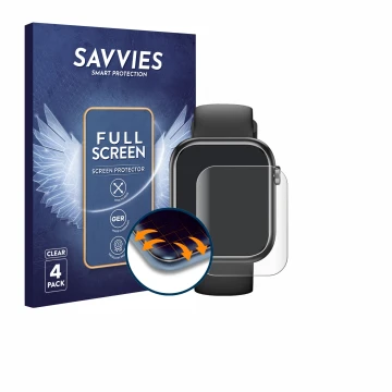 Parte frontal de un envase de producto con el logotipo de la marca Savvies. Al lado se muestra el dispositivo RLQA G104 1.83