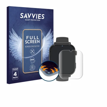 Parte frontal de un envase de producto con el logotipo de la marca Savvies. Al lado se muestra el dispositivo Ucani A22 con su