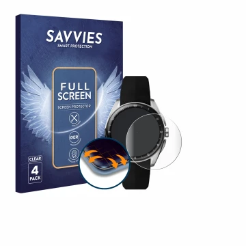 Parte frontal de un envase de producto con el logotipo de la marca Savvies. Al lado se muestra el dispositivo TAG Heuer Connec