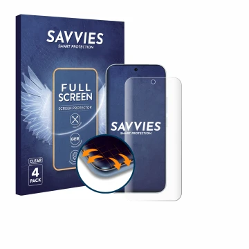 Parte frontal de un envase de producto con el logotipo de la marca Savvies. Al lado se muestra el dispositivo Vivo S50 con su 