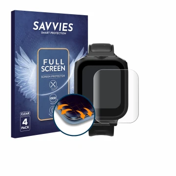 Parte frontal de un envase de producto con el logotipo de la marca Savvies. Al lado se muestra el dispositivo Insta360 GPS pre