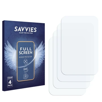 Parte frontal de un envase de producto con el logotipo de la marca Savvies. Al lado está el protector de pantalla correspondie