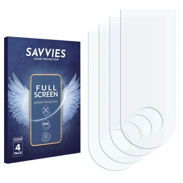 Parte frontal de un envase de producto con el logotipo de la marca Savvies. Al lado está el protector de pantalla correspondie