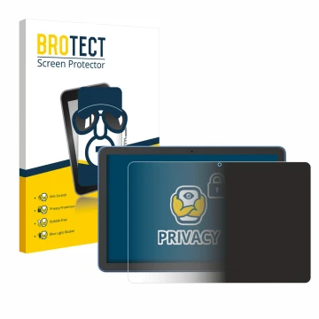 Parte frontal de un envase de producto con el logotipo de la marca BROTECT. Al lado se muestra el dispositivo Amazon Fire HD 1