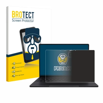 Parte frontal de un envase de producto con el logotipo de la marca BROTECT. Al lado se muestra el dispositivo ASUS ProArt PX13