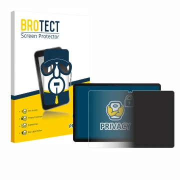 Parte frontal de un envase de producto con el logotipo de la marca BROTECT. Al lado se muestra el dispositivo Chuwi Hi10 X1 co