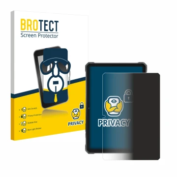 Parte frontal de un envase de producto con el logotipo de la marca BROTECT. Al lado se muestra el dispositivo Hotwav R9 Pro co