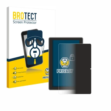 Parte frontal de un envase de producto con el logotipo de la marca BROTECT. Al lado se muestra el dispositivo Lenovo Tab TB311