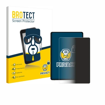 Parte frontal de un envase de producto con el logotipo de la marca BROTECT. Al lado se muestra el dispositivo Honor Pad V9 con