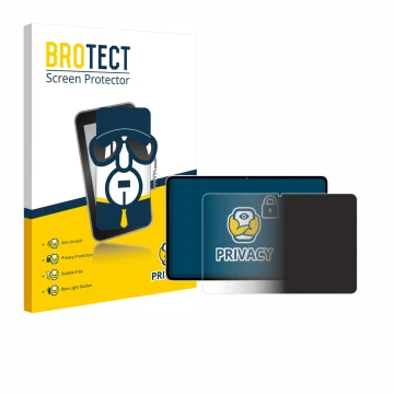 Parte frontal de un envase de producto con el logotipo de la marca BROTECT. Al lado se muestra el dispositivo Nubia Pad Pro co