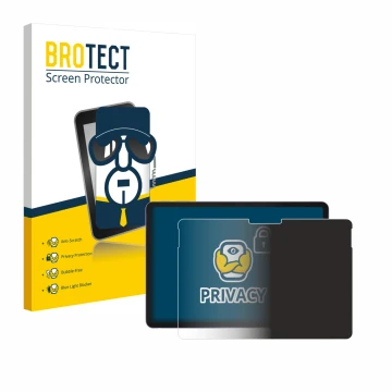 Parte frontal de un envase de producto con el logotipo de la marca BROTECT. Al lado se muestra el dispositivo Microsoft Surfac