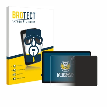 Parte frontal de un envase de producto con el logotipo de la marca BROTECT. Al lado se muestra el dispositivo Xiaomi Redmi Pad