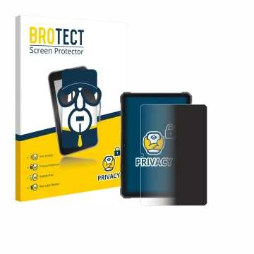 Parte frontal de un envase de producto con el logotipo de la marca BROTECT. Al lado se muestra el dispositivo Hotwav R9 Plus c