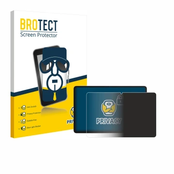 Parte frontal de un envase de producto con el logotipo de la marca BROTECT. Al lado se muestra el dispositivo Honor Pad 10 con