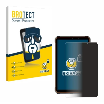 Parte frontal de un envase de producto con el logotipo de la marca BROTECT. Al lado se muestra el dispositivo Blackview Active