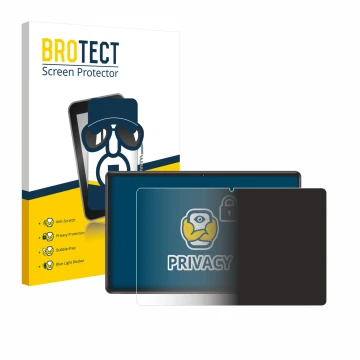 Parte frontal de un envase de producto con el logotipo de la marca BROTECT. Al lado se muestra el dispositivo ZIOVO Z118 10.1