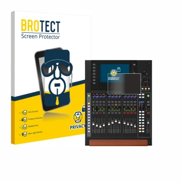 Parte frontal de un envase de producto con el logotipo de la marca BROTECT. Al lado se muestra el dispositivo Behringer Wing C