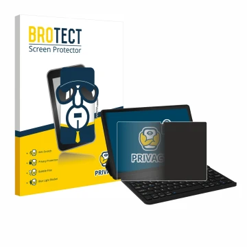 Parte frontal de un envase de producto con el logotipo de la marca BROTECT. Al lado se muestra el dispositivo Laptok LAPA7LBK 