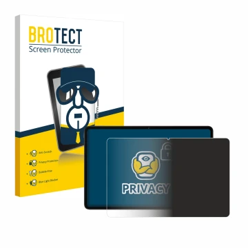 Parte frontal de un envase de producto con el logotipo de la marca BROTECT. Al lado se muestra el dispositivo Xiaomi Redmi Pad