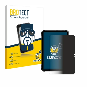 Parte frontal de un envase de producto con el logotipo de la marca BROTECT. Al lado se muestra el dispositivo Blackview Active