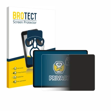 Parte frontal de un envase de producto con el logotipo de la marca BROTECT. Al lado se muestra el dispositivo Honor Magicpad 3