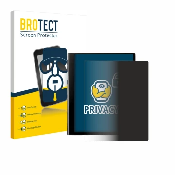 Parte frontal de un envase de producto con el logotipo de la marca BROTECT. Al lado se muestra el dispositivo eazeye Paper 2.0