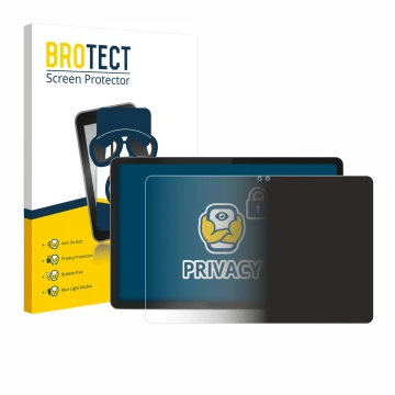 Parte frontal de un envase de producto con el logotipo de la marca BROTECT. Al lado se muestra el dispositivo Lenovo Idea Tab 