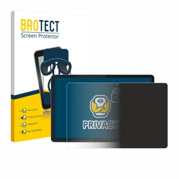 Parte frontal de un envase de producto con el logotipo de la marca BROTECT. Al lado se muestra el dispositivo Lenovo Tab K11 (