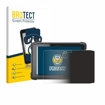 Parte frontal de un envase de producto con el logotipo de la marca BROTECT. Al lado se muestra el dispositivo Hematec SolidTab