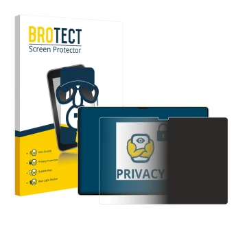Parte frontal de un envase de producto con el logotipo de la marca BROTECT. Al lado se muestra el dispositivo Huawei MatePad P
