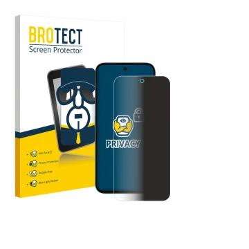 Parte frontal de un envase de producto con el logotipo de la marca BROTECT. Al lado se muestra el dispositivo Honor X6c con su