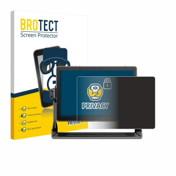 Parte frontal de un envase de producto con el logotipo de la marca BROTECT. Al lado se muestra el dispositivo Feelworld LUT 11