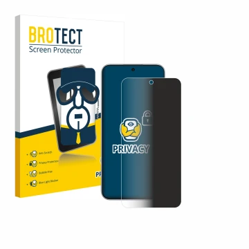 Parte frontal de un envase de producto con el logotipo de la marca BROTECT. Al lado se muestra el dispositivo Oppo F31 con su 