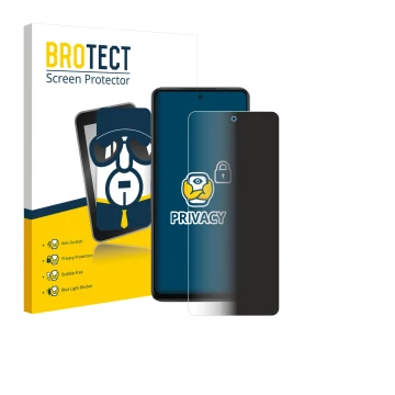 Parte frontal de un envase de producto con el logotipo de la marca BROTECT. Al lado se muestra el dispositivo Oppo K13x con su