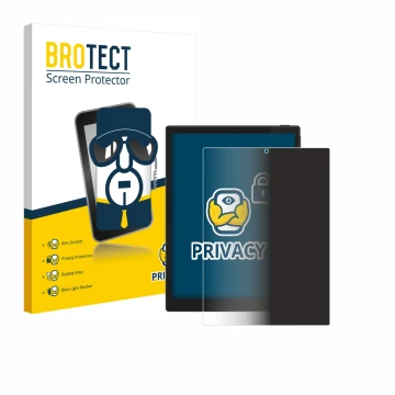 Parte frontal de un envase de producto con el logotipo de la marca BROTECT. Al lado se muestra el dispositivo Hannspree Lumo 7