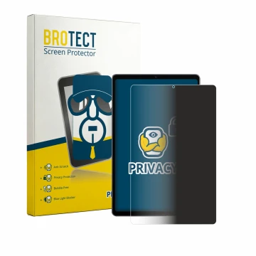 Parte frontal de un envase de producto con el logotipo de la marca BROTECT. Al lado se muestra el dispositivo Alldocube iPlay 