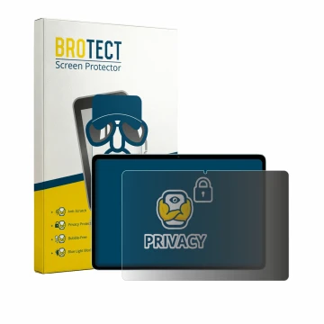 Parte frontal de un envase de producto con el logotipo de la marca BROTECT. Al lado se muestra el dispositivo Teclast P35 con 