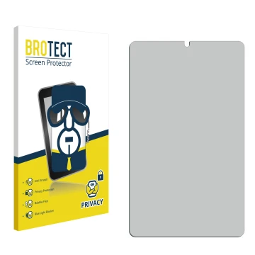 Parte frontal de un envase de producto con el logotipo de la marca BROTECT. Al lado está el protector de pantalla correspondie