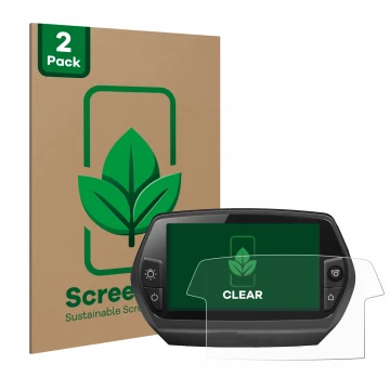 Parte frontal de un envase de producto con el logotipo de la marca ScreenLeaf. Al lado se muestra el dispositivo Bosch Nyon 20