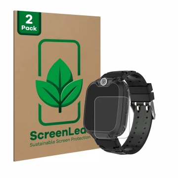 Parte frontal de un envase de producto con el logotipo de la marca ScreenLeaf. Al lado se muestra el dispositivo Pthtechus G-6