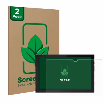 Parte frontal de un envase de producto con el logotipo de la marca ScreenLeaf. Al lado se muestra el dispositivo Lenovo IdeaPa