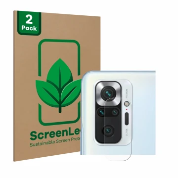 Parte frontal de un envase de producto con el logotipo de la marca ScreenLeaf. Al lado se muestra el dispositivo Xiaomi Redmi 